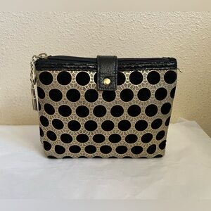 Dior Beauty Black Gold Polka Dot Makeup Bag with Lipstick Perfume Charms